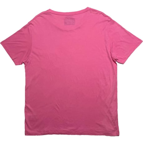 MADE IN PORTUGAL製 MARC JACOBS 胸ポケット付き半袖クルーネックTシャツ ピンク XLサイズ