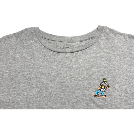 GAP × DISNEY コラボレーション グーフィー刺繍オーバーサイズTシャツ グレー Sサイズ