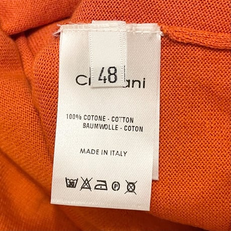 MADE IN ITALY製 Cruciani クルーネックコットンセーター オレンジ 48サイズ