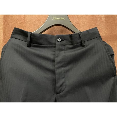 MADE IN ITALY製 Polo by Ralph Lauren シャドーヘリンボーン柄ウールスーツ ブラック 36サイズ