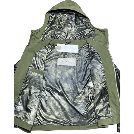 タグ付き美品 MADE IN ITALY製 GIORGIO BRATO レザー切り返しミリタリージャケット カーキ×ブラック 48サイズ