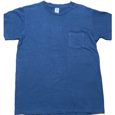 MADE IN USA製 Velva Sheen ポケット付きクルーネック半袖Tシャツ ネイビー Lサイズ