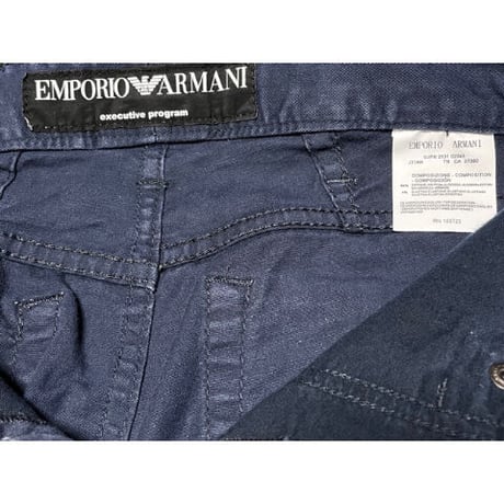 EMPORIO ARMANI executive program Basic Fit クロップドパンツ ネイビー W28サイズ