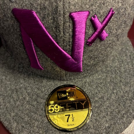 レア NEW ERA × NINE RULAZ コラボレーションモデル 59FIFTY ウール混ベースボールキャップ グレー 7-1/2 59.6cm