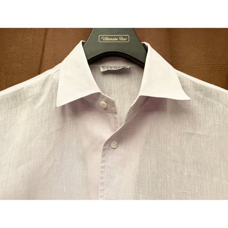 MADE IN ITALY製 BARNEYS NEWYORK 半袖リネンシャツ パープル Mサイズ