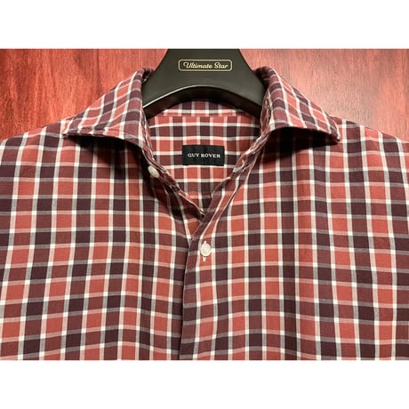 【BEAMS 取り扱い】 MADE IN ITALY製 GUY ROVER × Brilla per il gusto 長袖ブロックチェックシャツ レッド Mサイズ