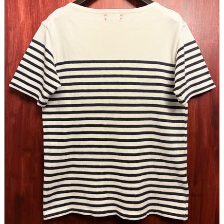MADE IN JAPAN製 CASH CA ENGLAND ボーダー柄 半袖ニットTシャツ ホワイト×ネイビー Sサイズ
