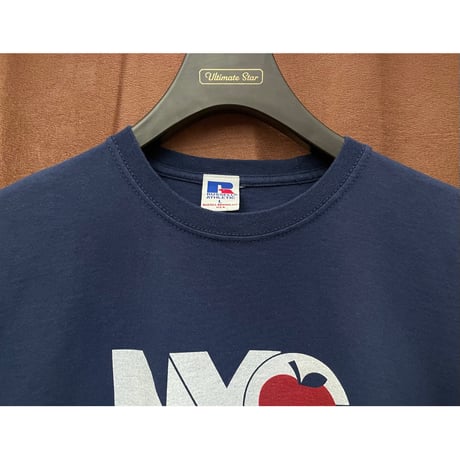 【SHIPS 取り扱い】 RUSSELL ATHLETIC × SHIPS NYC 「THE BIG APPLE CITY」 半袖プリントTシャツ ネイビー Lサイズ