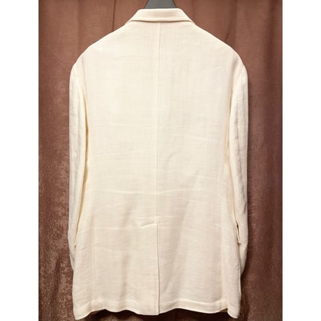 MADE IN ITALY製 Polo by Ralph Lauren リネンテーラードジャケット アイボリー AB7サイズ