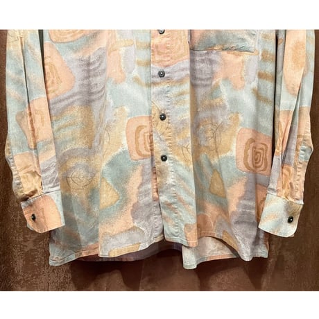 C&A 長袖総柄シャツ マルチカラー L-41/42サイズ