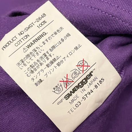 レア MADE IN JAPAN製 SWAGGER 10周年記念プリントTシャツ パープル Lサイズ