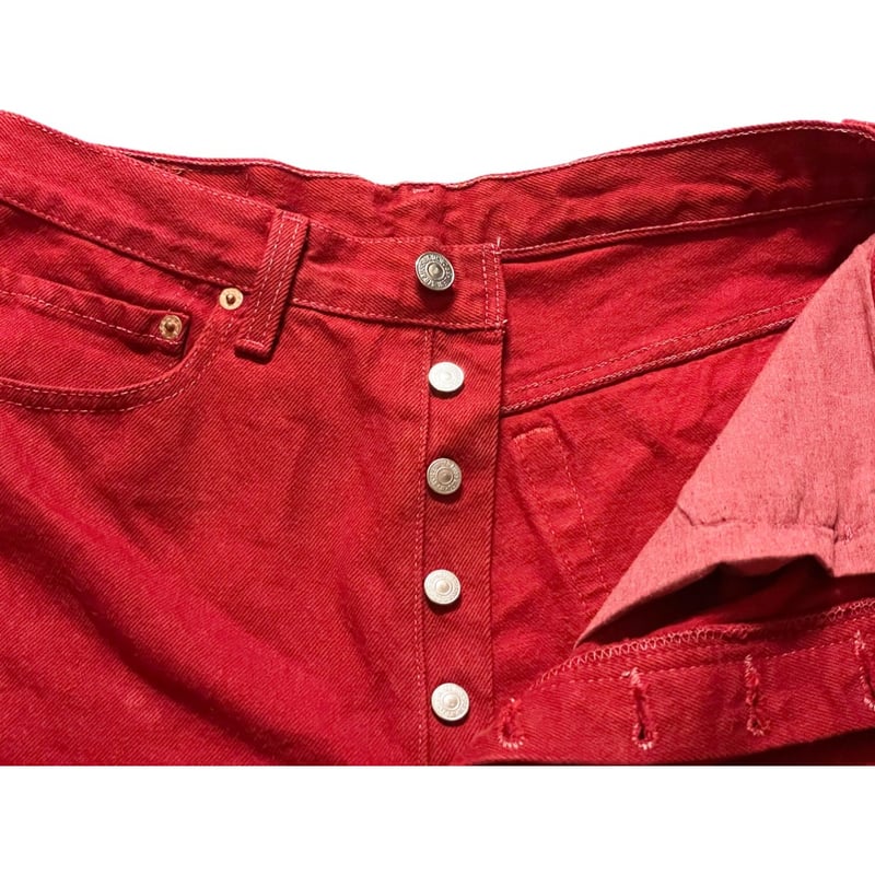 MADE IN USA製 LEVI'S 501 カラーデニムハーフパンツ レッド W32 MADE IN USA製 LEVI'S 501 カラーデニムハーフパンツ レッド W32