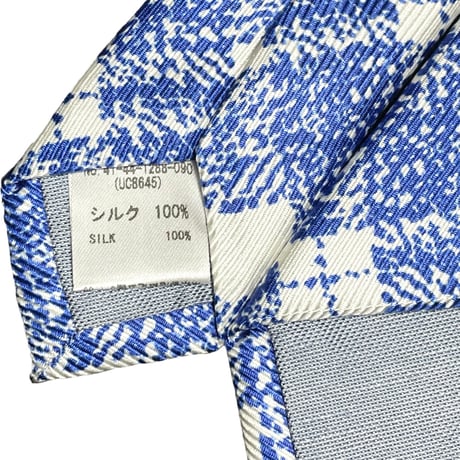 MADE IN ITALY製 DANIEL MILANO 1956 プリントシルクネクタイ ブルー