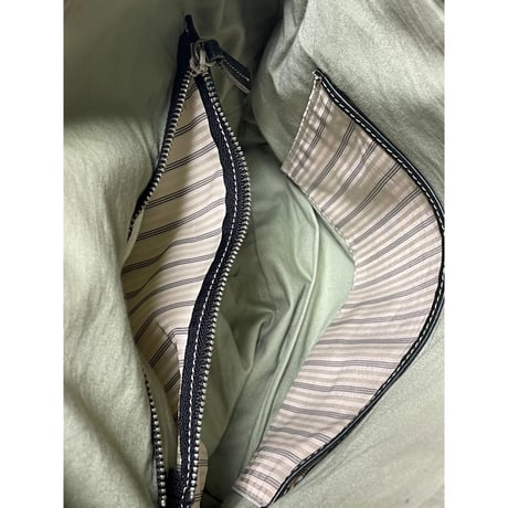 MADE IN JAPAN製 ungaro レザーショルダーバッグ モスグリーン