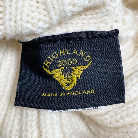 MADE IN ENGLAND製 HIGHLAND2000 ウールニット帽 アイボリー Fサイズ