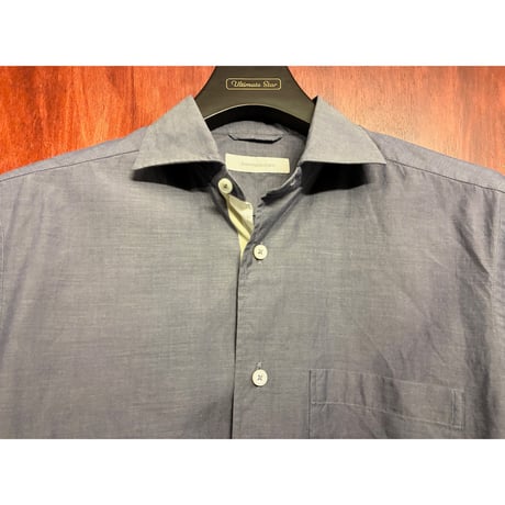 Ermenegildo Zegna 長袖シャンブレーシャツ ネイビー Sサイズ