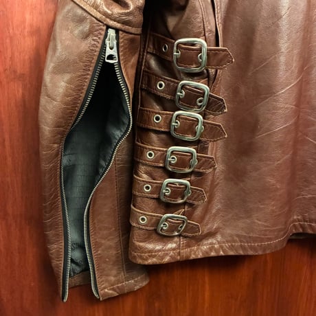 激レア MADE IN USA製 SCHOTT 641GG × SWAGGER 別注限定モデル カウレザー スタンドカラー シングルライダースジャケット ブラウン 36/Mサイズ