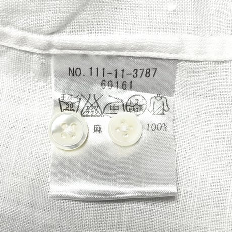 MADE IN JAPAN製 SHIPS FINE FIT 長袖リネンシャツ ホワイト Mサイズ