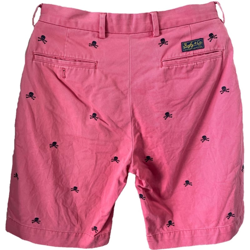 RALPH LAUREN RUGBY スカル柄ハーフパンツ ピンク W31サイズ