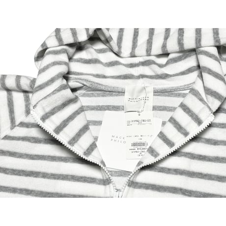 ☆タグ付き新古品☆ MACKINTOSH PHILOSOPHY パイル地フルジップパーカー ホワイト×グレー 40サイズ