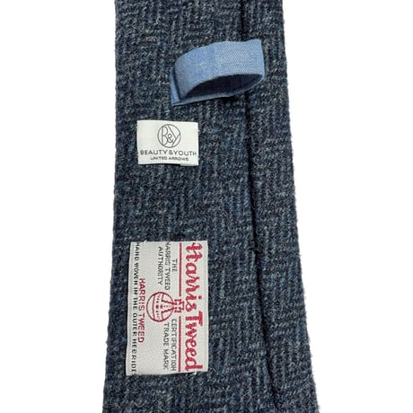 MADE IN JAPAN製 BEAUTY&YOUTH × HARRIS TWEED ウールナロータイ ネイビー