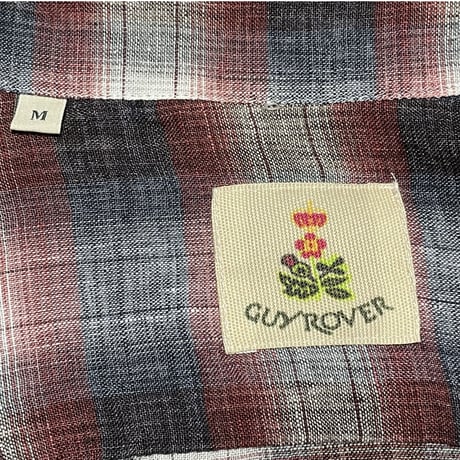 【ワールド取り扱い】MADE IN ITALY製 GUY ROVER 長袖リネンチェックシャツ レッド Mサイズ