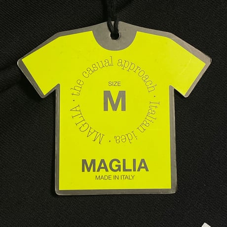 ★新品★ MADE IN ITALY製 MAGLIA 2025年AWモデル S-2814BW 「MAGLIA」 プリント入り 裏起毛 スムースプルオーバーパーカー ブラック M～XLサイズ