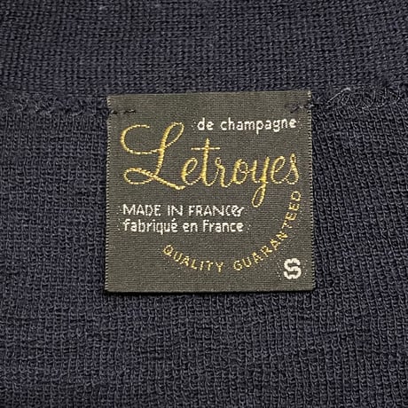 MADE IN FRANCE製 Letroyes ウールカーディガン ネイビー Sサイズ