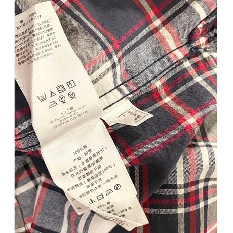 BROOKS BROTHERS Red Fleece チェック柄半袖ボタンダウンシャツ ネイビー×レッド Sサイズ