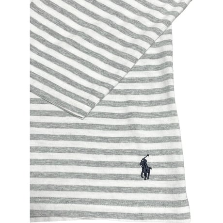 POLO RALPH LAUREN 長袖ボーダーカットソー グレー Lサイズ