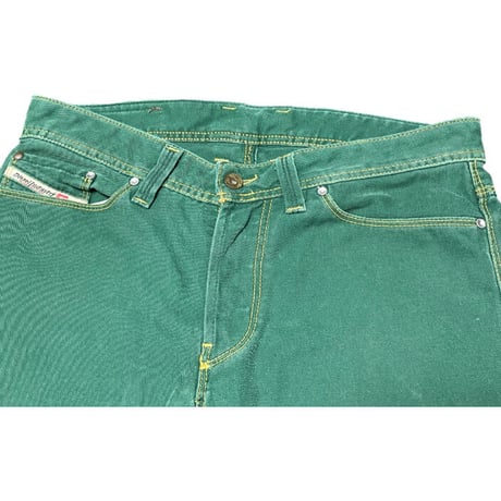DIESEL コットンカラーパンツ グリーン W30サイズ