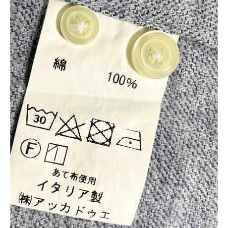 MADE IN ITALY製 PRANDI 長袖コットンシャツ ネイビー Sサイズ