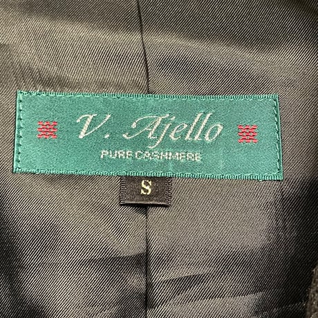 MADE IN ITALY製 Lanificio Del Casentino 生地使用 MADE IN JAPAN製 V.Ajello ブロックチェック柄カシミヤテーラードジャケット グレー Sサイズ