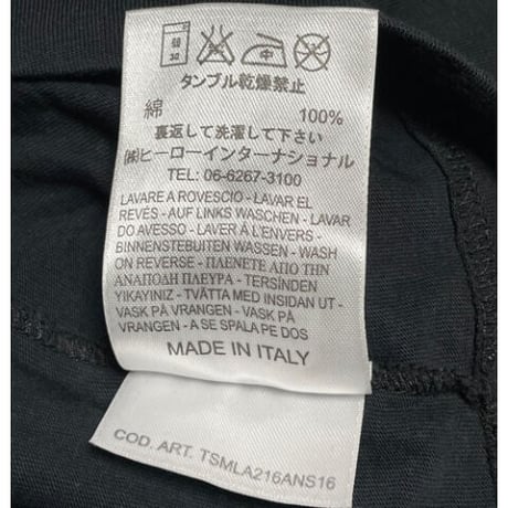 MADE IN ITALY製 FRANKLIN MARSHALL LAB フットボールシャツ型半袖Tシャツ ブラック Lサイズ