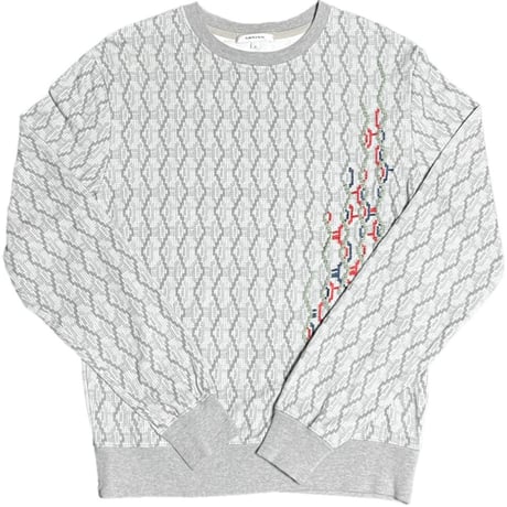 MADE IN BULGARIA製 CARVEN 総柄トレーナー グレー Mサイズ