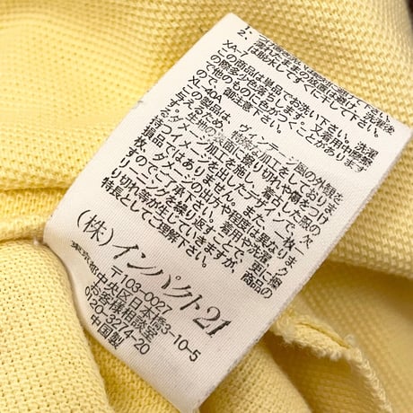 Polo by Ralph Lauren ダメージ加工半袖鹿の子ポロシャツ イエロー Mサイズ