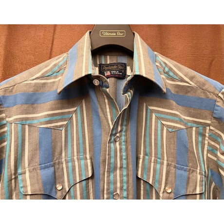 MADE IN USA製 80s～90s Panhandle Slim 長袖ストライプ柄ウエスタンシャツ マルチカラー 15-34サイズ