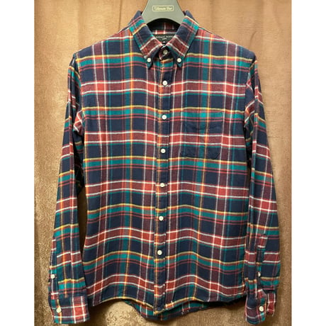 MADE IN JAPAN製 SHIPS GENERAL SUPPLY 長袖チェック柄ボタンダウンフランネルシャツ マルチカラー Mサイズ