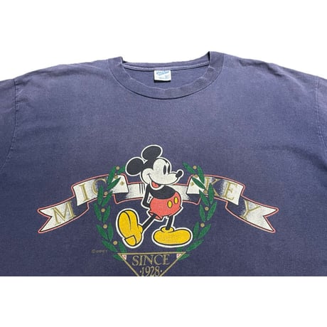 MADE IN USA製 Velva Sheen × Disney プリントTシャツ ネイビー XLサイズ