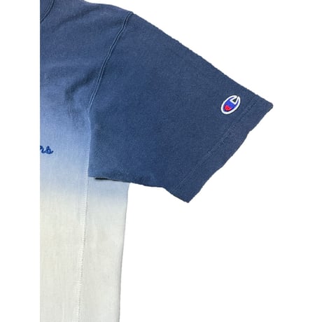 ▲訳あり商品▲ Duffer × Champion Wネーム グラデーション染めヘビーウェイトTシャツ ネイビー×アイボリー Sサイズ