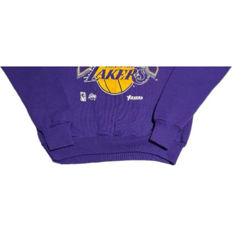 MADE IN USA製 LOS ANGELES LAKERS スウェットトレーナー ARTEXボディ パープル L/14-16サイズ