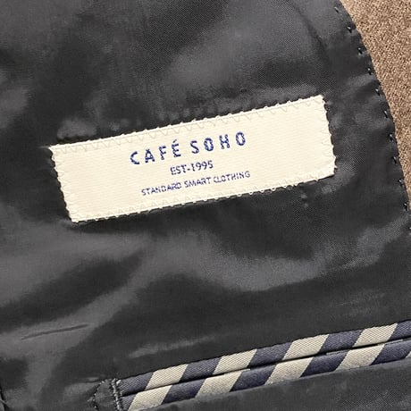 CAFÉ SOHO CANONICO SUPER120's ウールテーラードジャケット ブラウン YA4サイズ