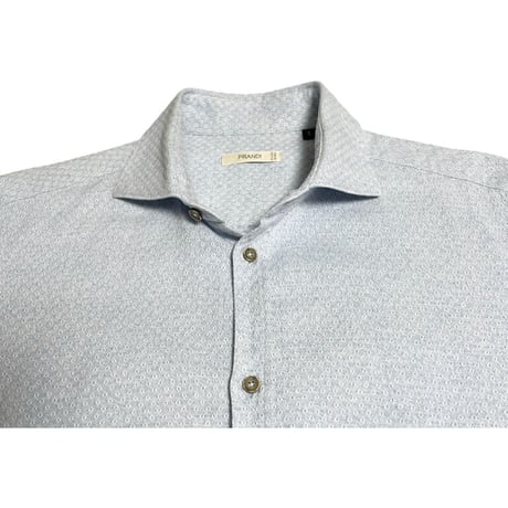 MADE IN ITALY製 PRANDI 長袖コットンシャツ サックス Sサイズ