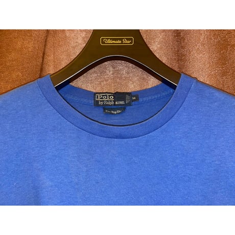 希少 MADE IN USA製 90s Polo by Ralph Lauren The Big Shirt ポケット付きTシャツ ブルー Mサイズ