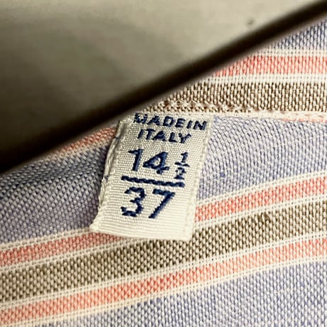 【UNITED ARROWS 取り扱い】 MADE IN ITALY製 Errico Formicola ストライプ柄 長袖リネンコットンシャツ マルチカラー 37-14 1/2サイズ
