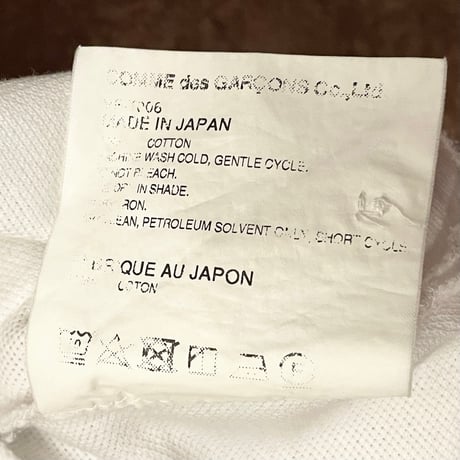 ▲訳あり商品▲ MADE IN JAPAN製 COMME des GARÇONS × THE BEATLES コラボレーションモデル 半袖鹿の子ポロシャツ ホワイト Mサイズ