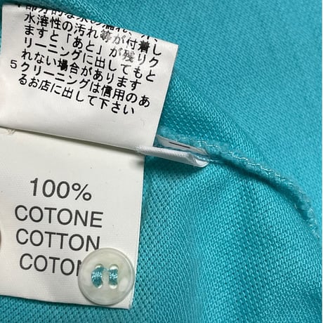 MADE IN ITALY製 PRANDI 半袖鹿の子ポロシャツ ターコイズ 48サイズ