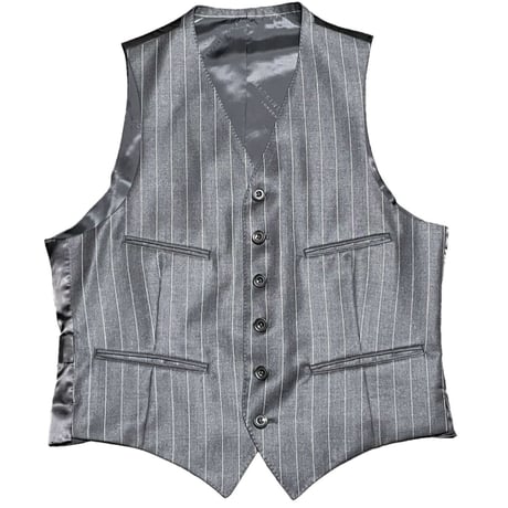 MADE IN JAPAN製 MACKINTOSH LONDON 英国生地使用3ピースストライプスーツ チャコールグレー A4