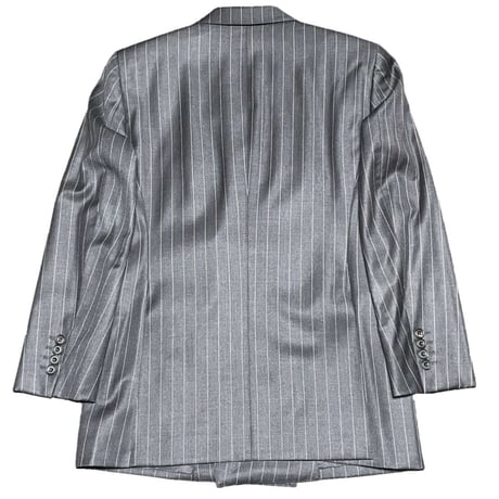 MADE IN JAPAN製 MACKINTOSH LONDON 英国生地使用3ピースストライプスーツ チャコールグレー A4