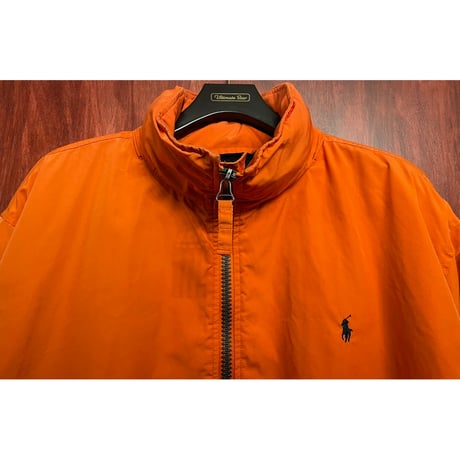 90s Polo by Ralph Lauren フード付き中綿フルジップジャケット オレンジ XXLサイズ